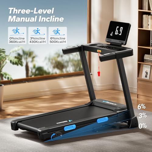 Foldable Treadmill with Incline, 7.5MPH, 16.5" Wider Belt B137205