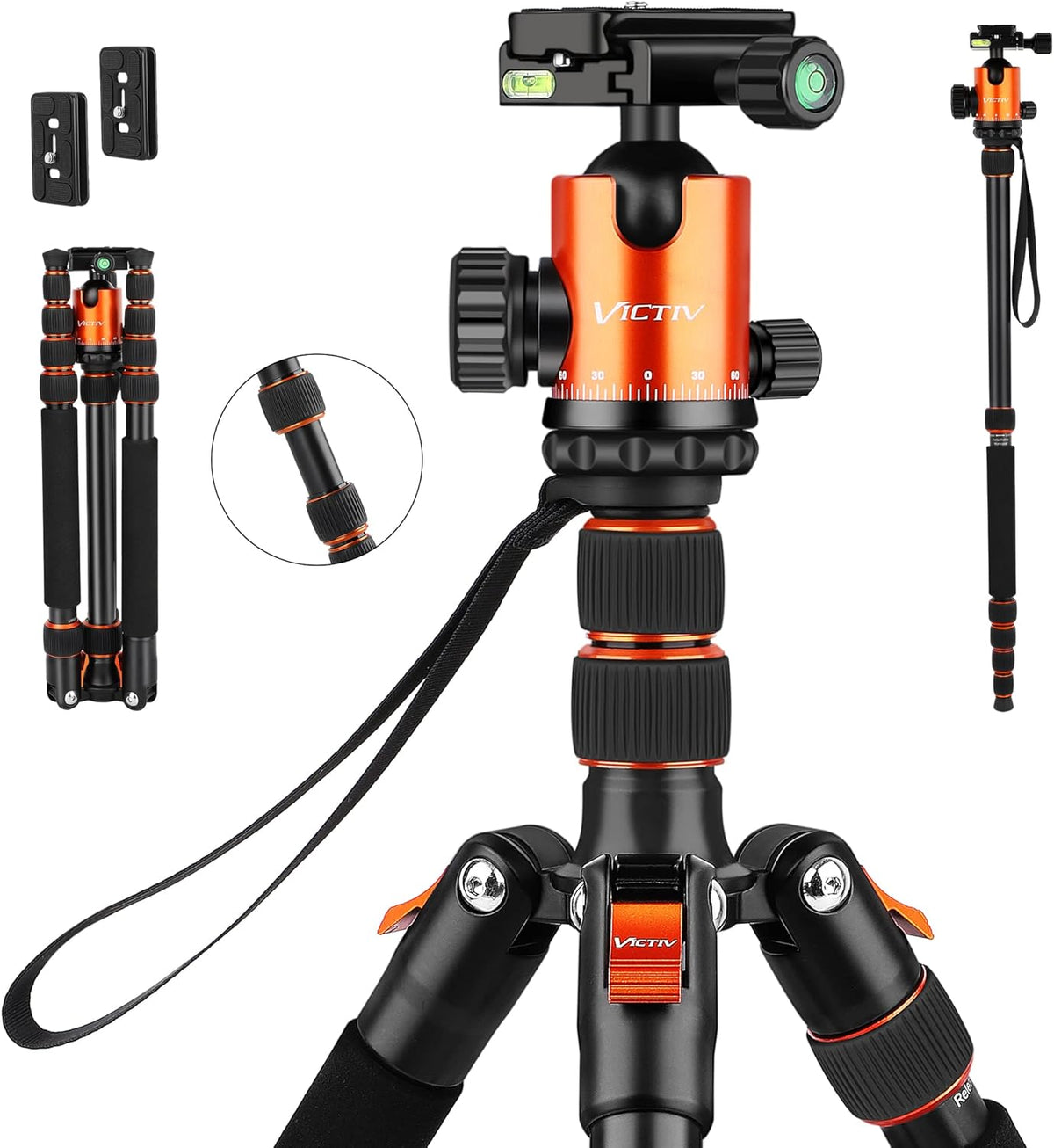 Compact Aluminum Camera Tripod with 360 Degree Ball Head Z5140
