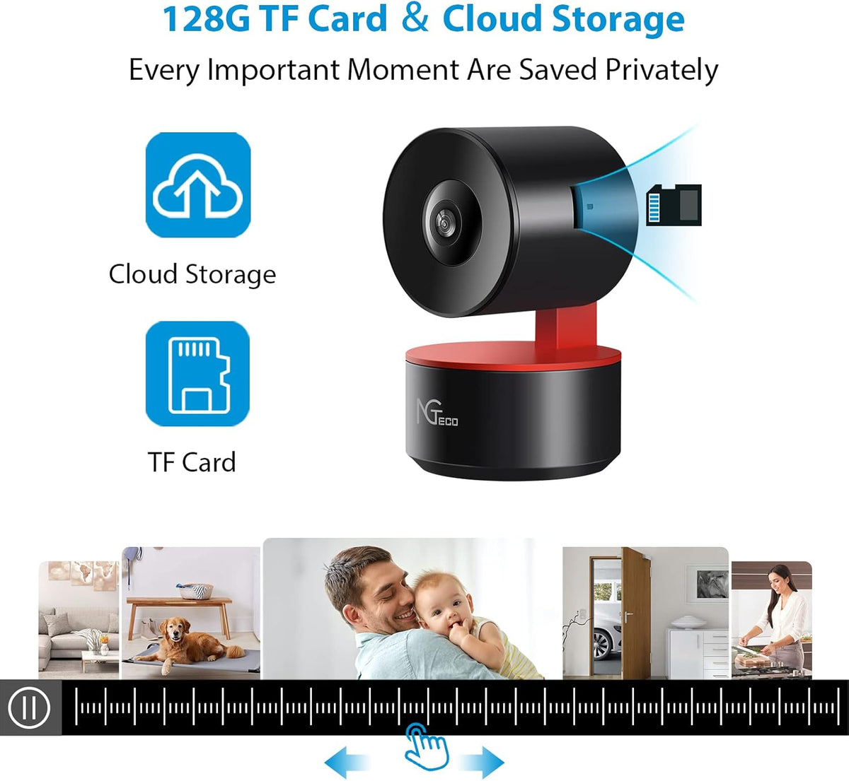 Indoor WiFi Security Camera 1080P Night Vision 2 Way Audio C53446