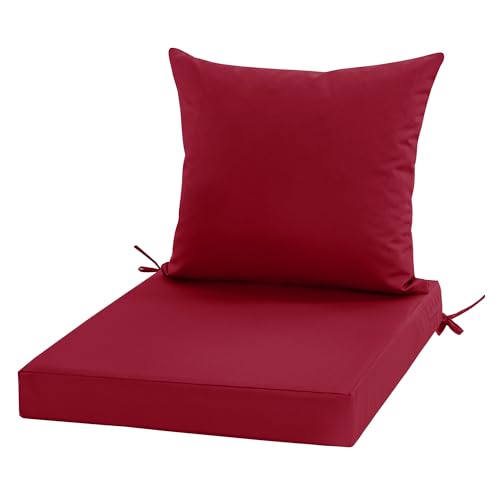 24x24 Inch Waterproof Outdoor Cushions Set of 2 Dark Grey W692522