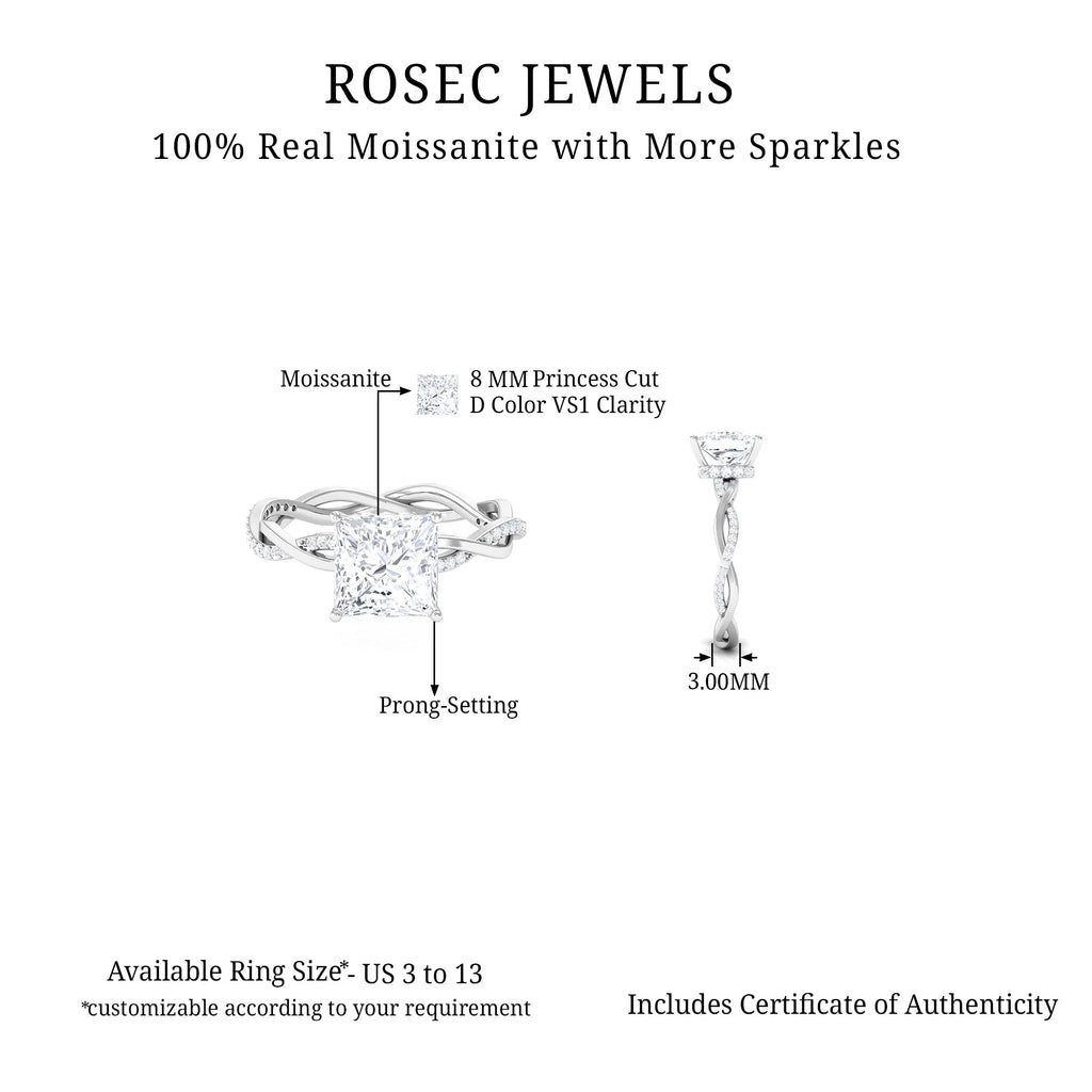 10K Yellow Gold Princess Cut Moissanite Engagement Ring G43458