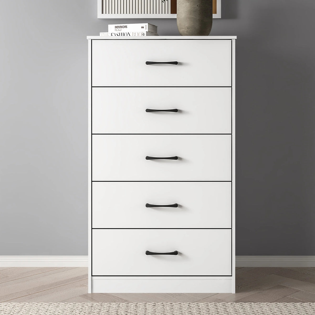 White 5 Drawer Dresser P106