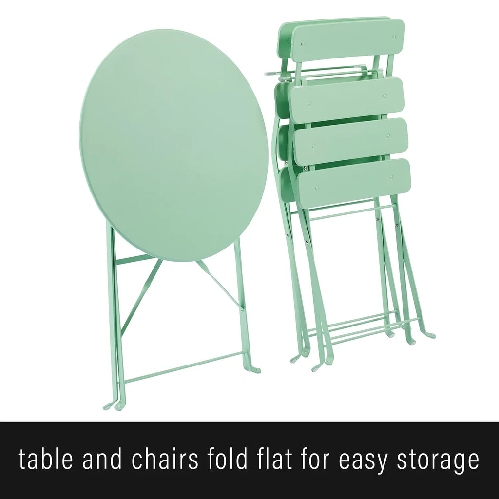 3-piece Mint Green Outdoor Metal Bistro Set N2516