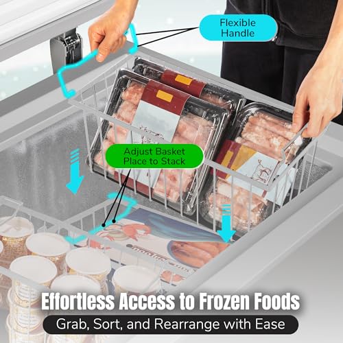 4 Pack Stackable Freezer Organizer Bins with Side Handles E391050