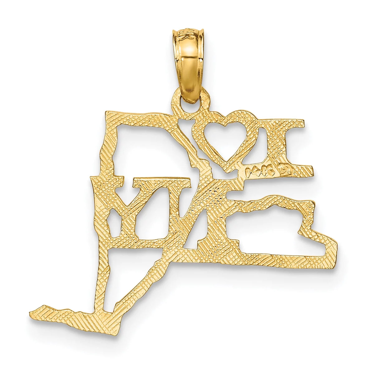 14K Yellow Gold New York State Pendant Charm Necklace 16'' U389