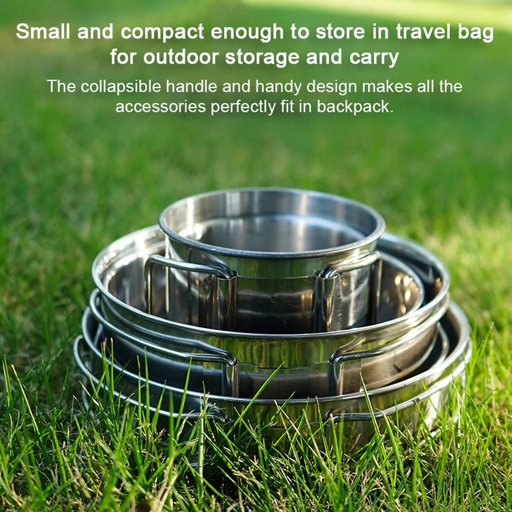 5pcs Stainless Steel Camping Cookware Set S1913