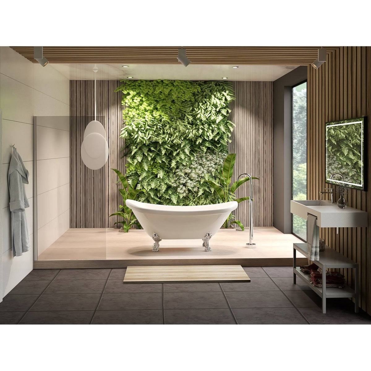 Brushed Nickel Single Handle Floor Mounted Freestanding Tub Filler C599572