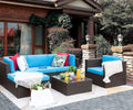 6 Pieces Patio Furniture Set with Cushion and Table E197