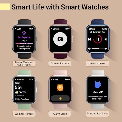 1.8'' Fitness Tracker Smart Watch Black Y65497