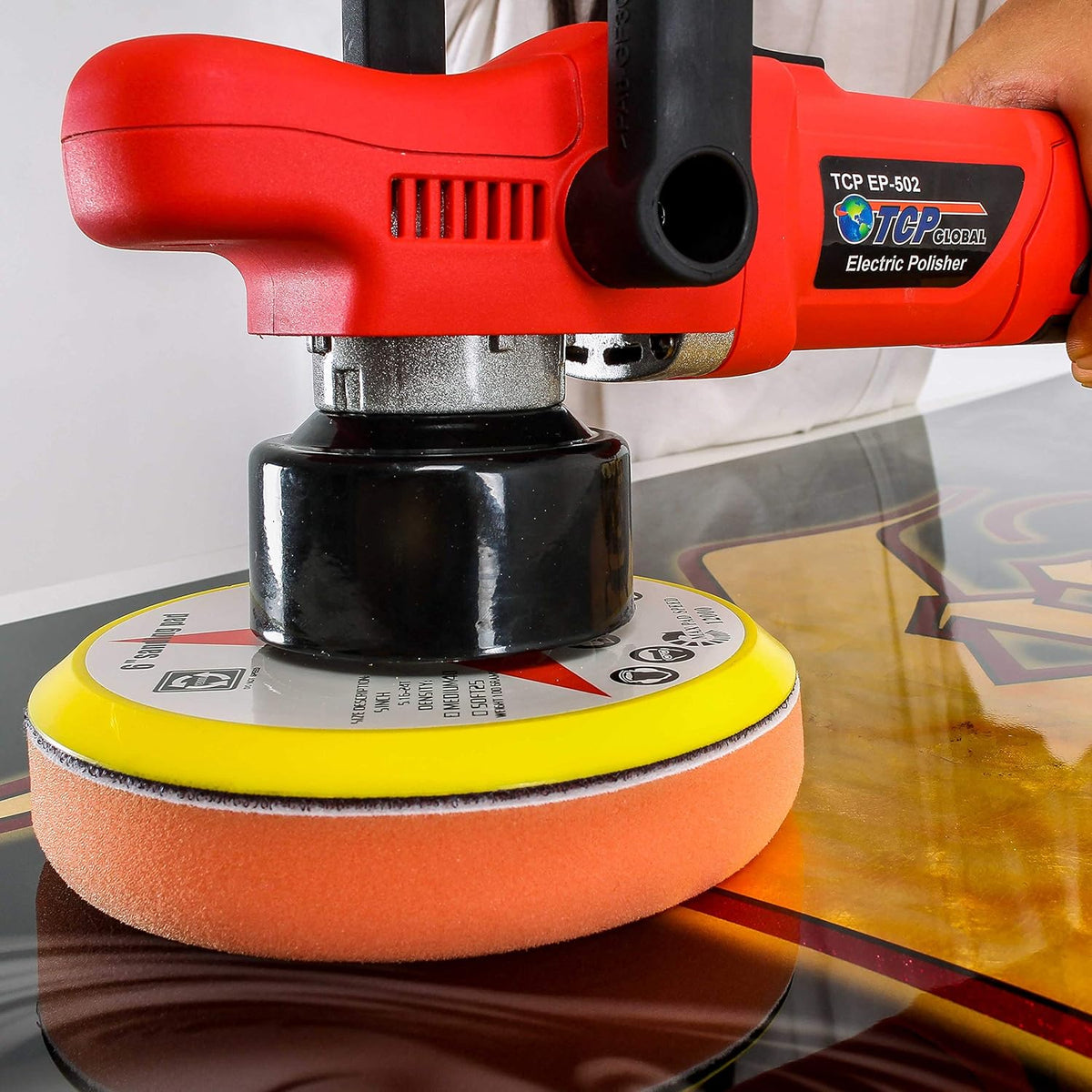 Variable Speed Random Orbit Dual-Action Polisher with 6 Pad Buffing and Polishing Kit X81325