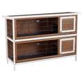 2-Story Wooden Rabbit Hutch with Lockable Doors T6457