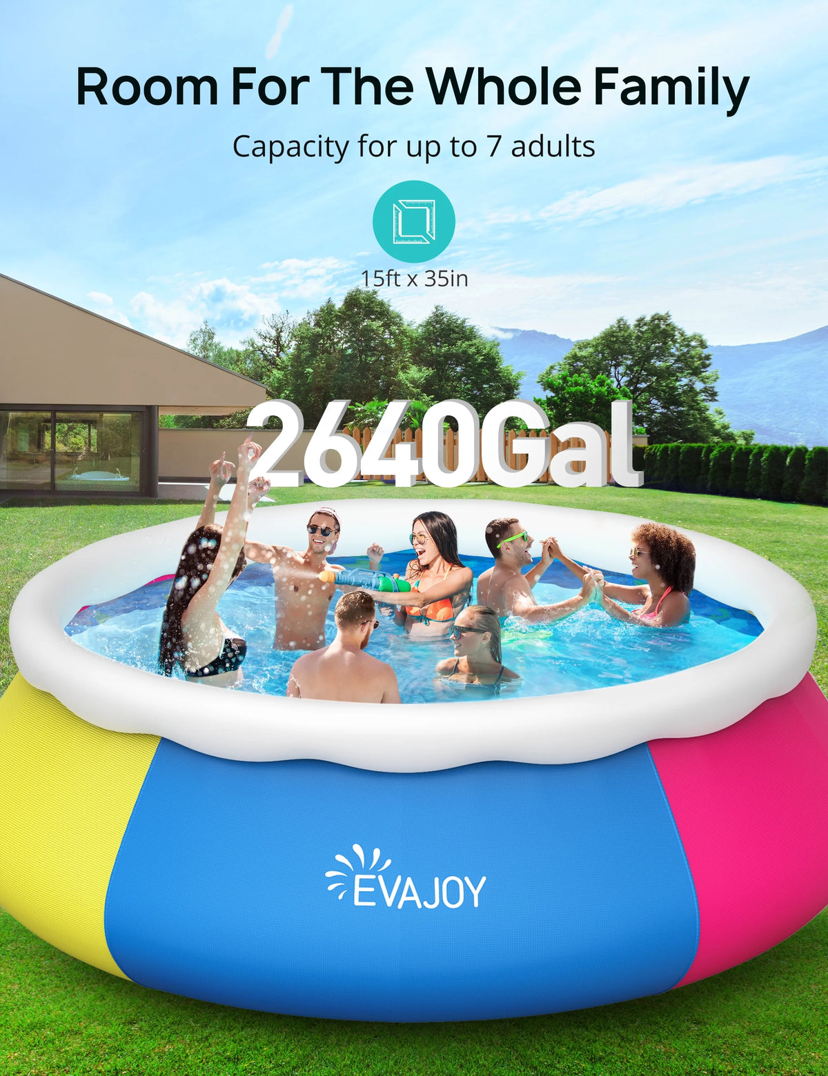 10ft 30in Inflatable Swimming Pool with Pool Cover I22758