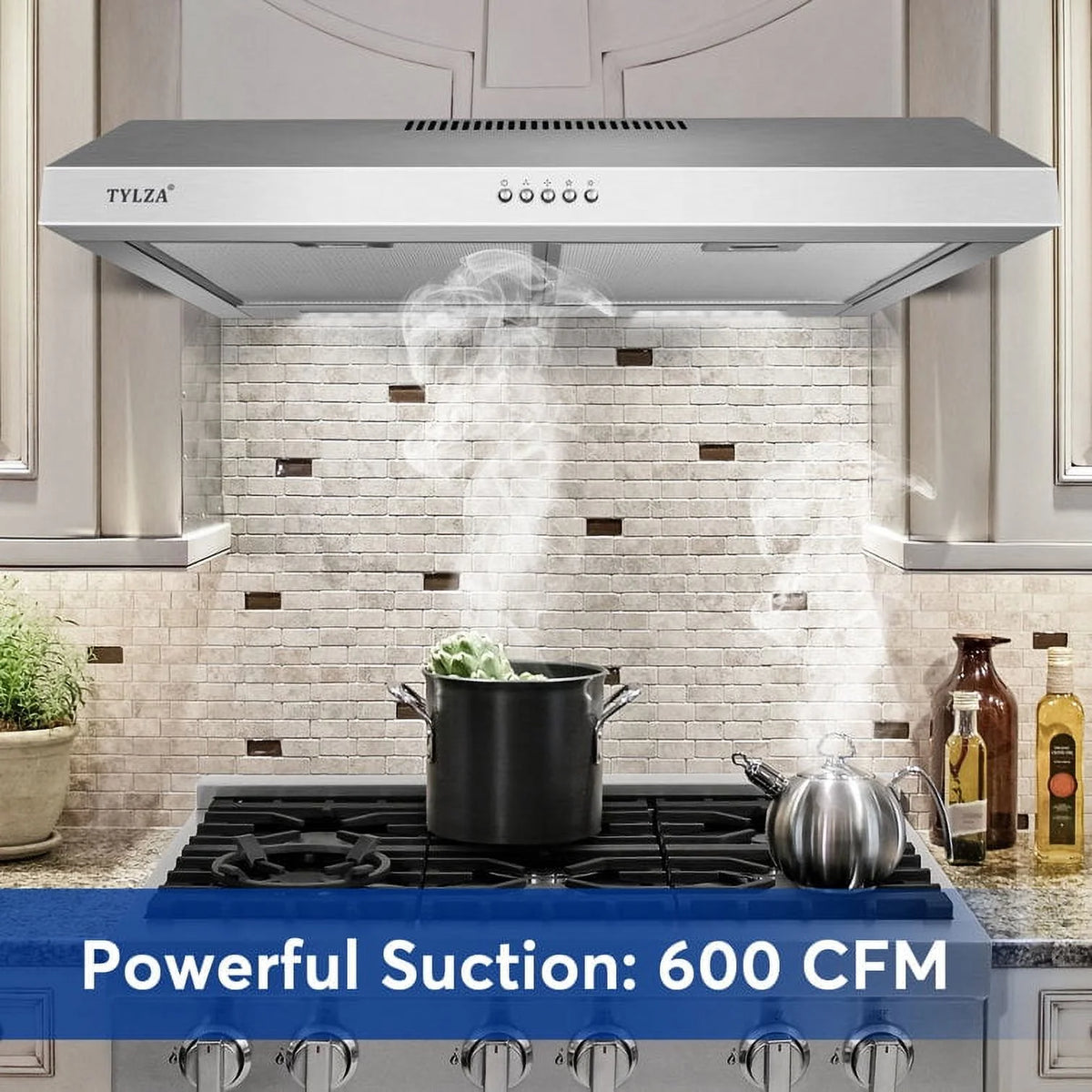 600 CFM Stainless Steel Under Cabinet Range Hood Q6845