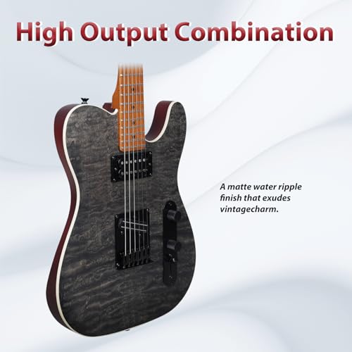 39 Inch Solid Wood Right Handed Electric Guitar with Amp, HSS Pick Up, Poplar Body, Mint Green B830328