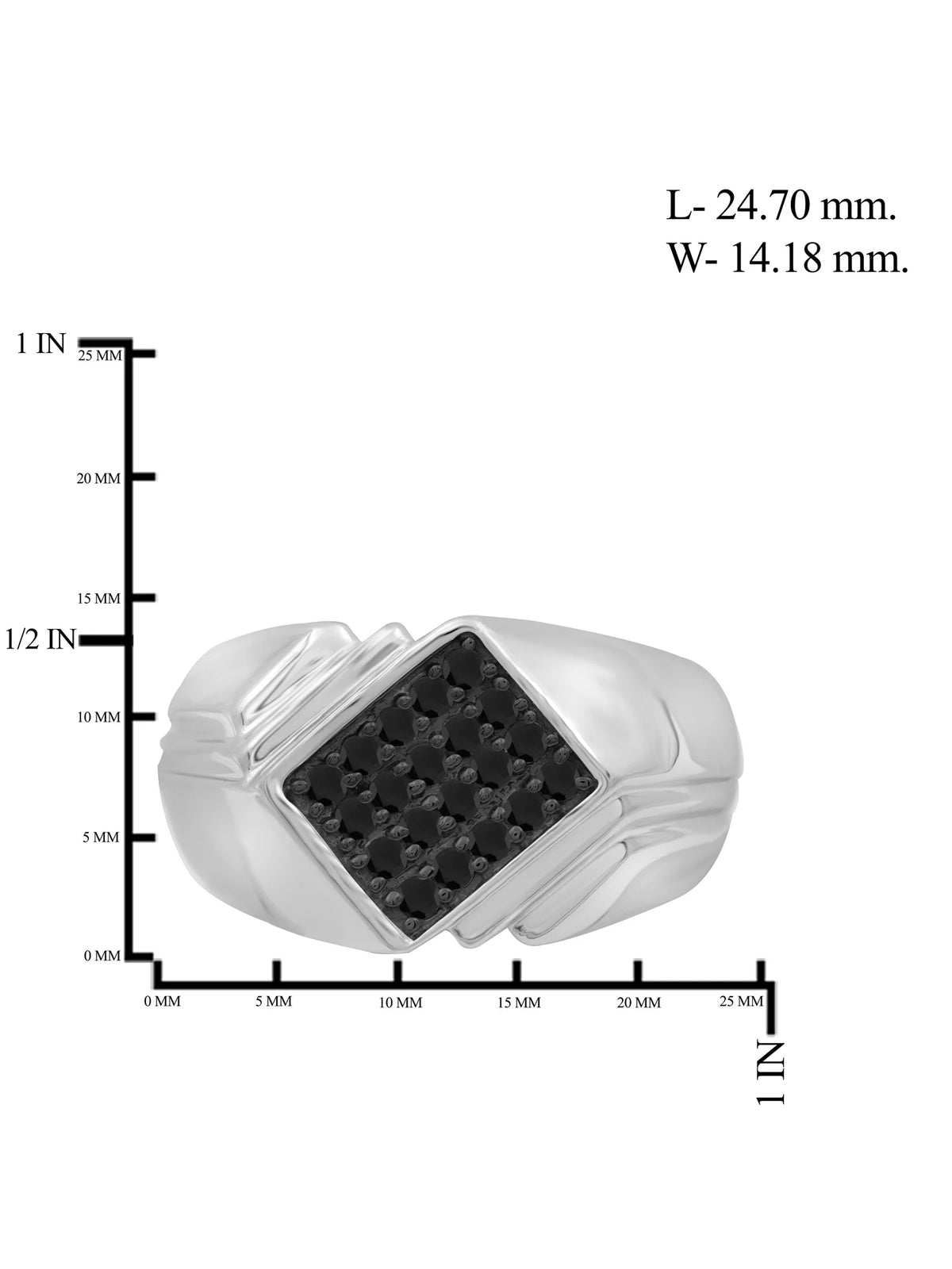 Black Diamond Sterling Silver Ring for Men W163644