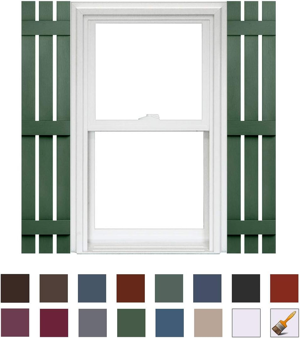 3 Board and Batten Split Vinyl Shutter (1 Pair) 12-3/8in. x 71in. Chocolate D798