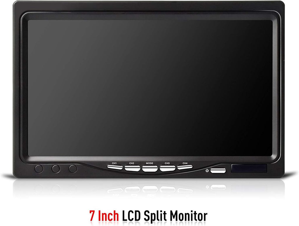 Backup Camera with Monitor 4 Channels Split Screen Wired Camera M67463