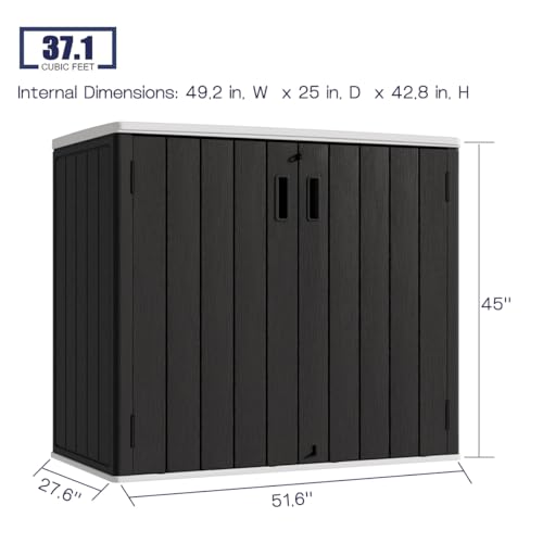 57 Cu.ft Brown Outdoor Vertical Storage Shed T7981