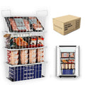 4 Pack Stackable Freezer Organizer Bins with Side Handles E391050