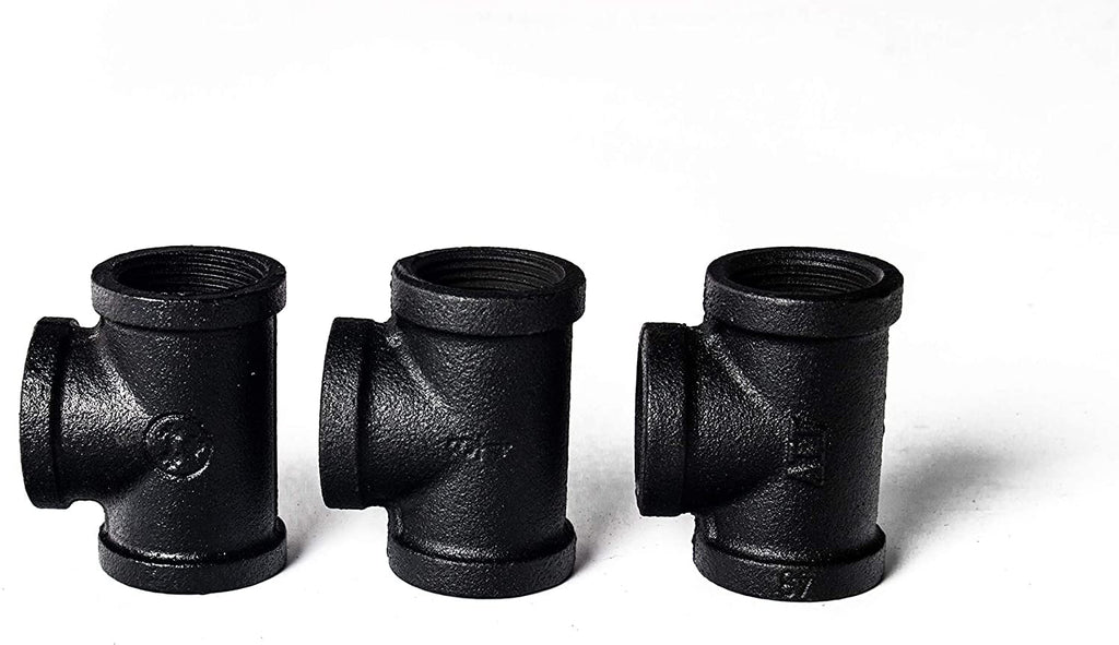 Black 3 Tier Wall-Mounted Pipe Shelves H63332
