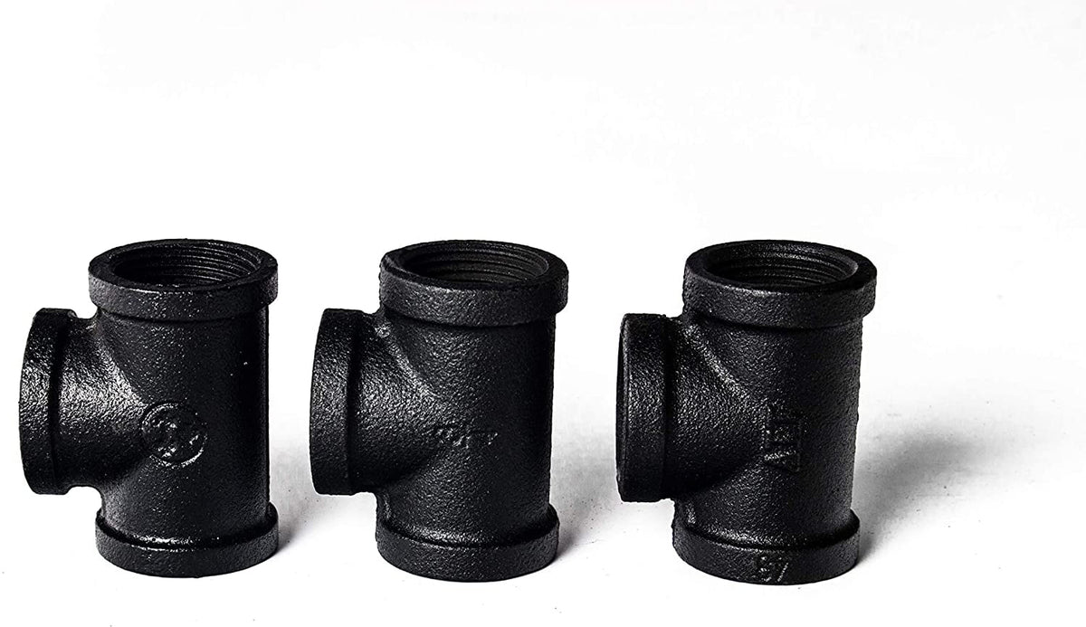 Black 3 Tier Wall-Mounted Pipe Shelves H63332