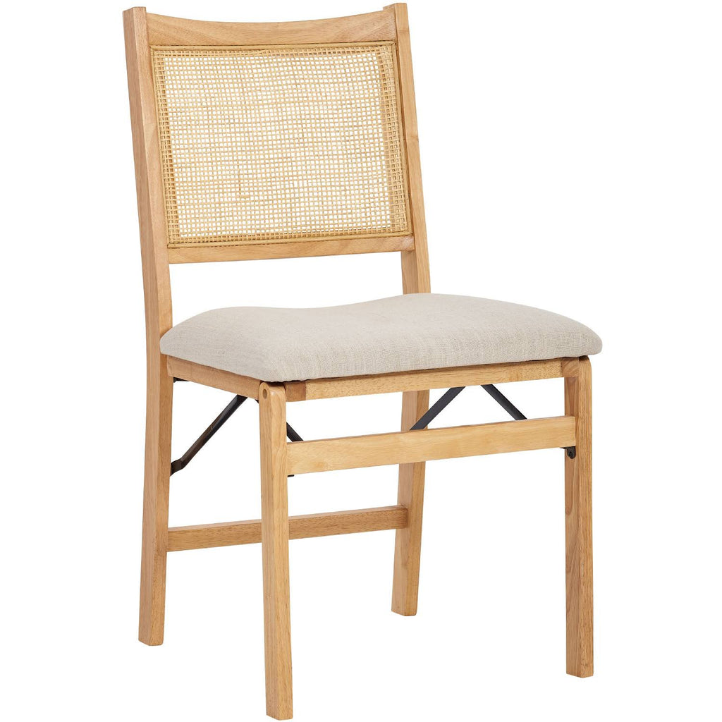 Folding Dining Chair Natural Beige Fabric E8879