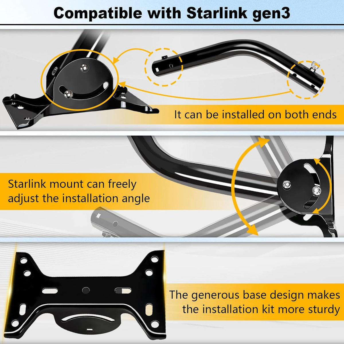 Adjustable Starlink Gen 3 Mount with Pipe Adapter L45013