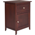 Walnut Side Table with Drawer and Storage Cabinet S182369