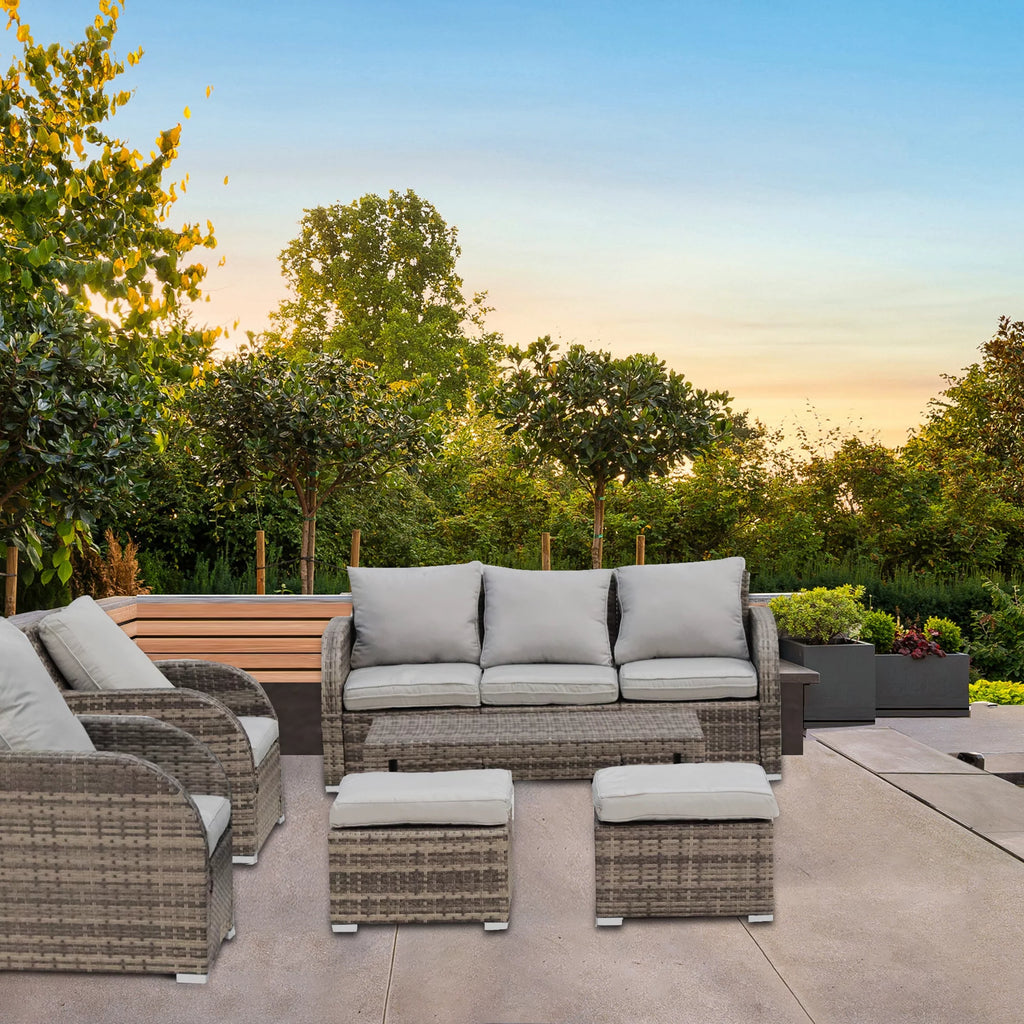 6 Piece Rattan Outdoor Sectional Seating Group with Cushions H40141