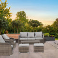 6 Piece Rattan Outdoor Sectional Seating Group with Cushions H40141