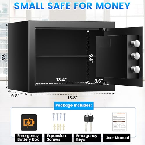2.5 Cu ft Steel Security Safe with Programmable Keypad Lock V7984