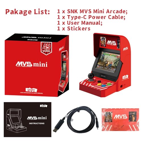 Mini Home Arcade Machine with 45 Pre-Loaded Classic Games, 3.5inch Screen G160246