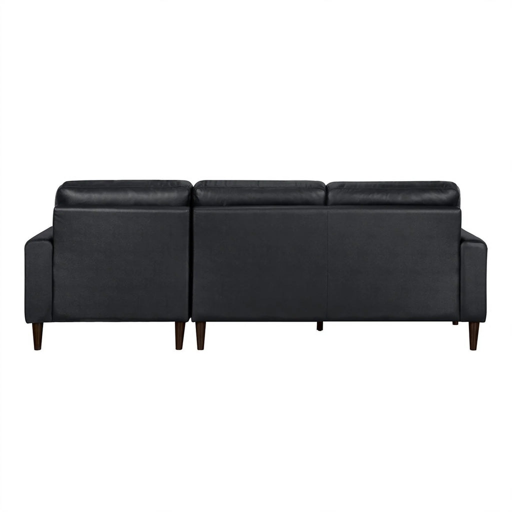 Black 2-Piece Leather Match Sectional with Right Chaise Y993264