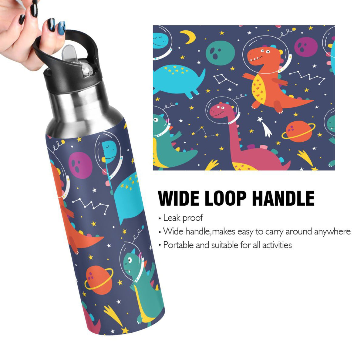 Stainless Steel Insulated Water Bottle with Straw Lid G50119