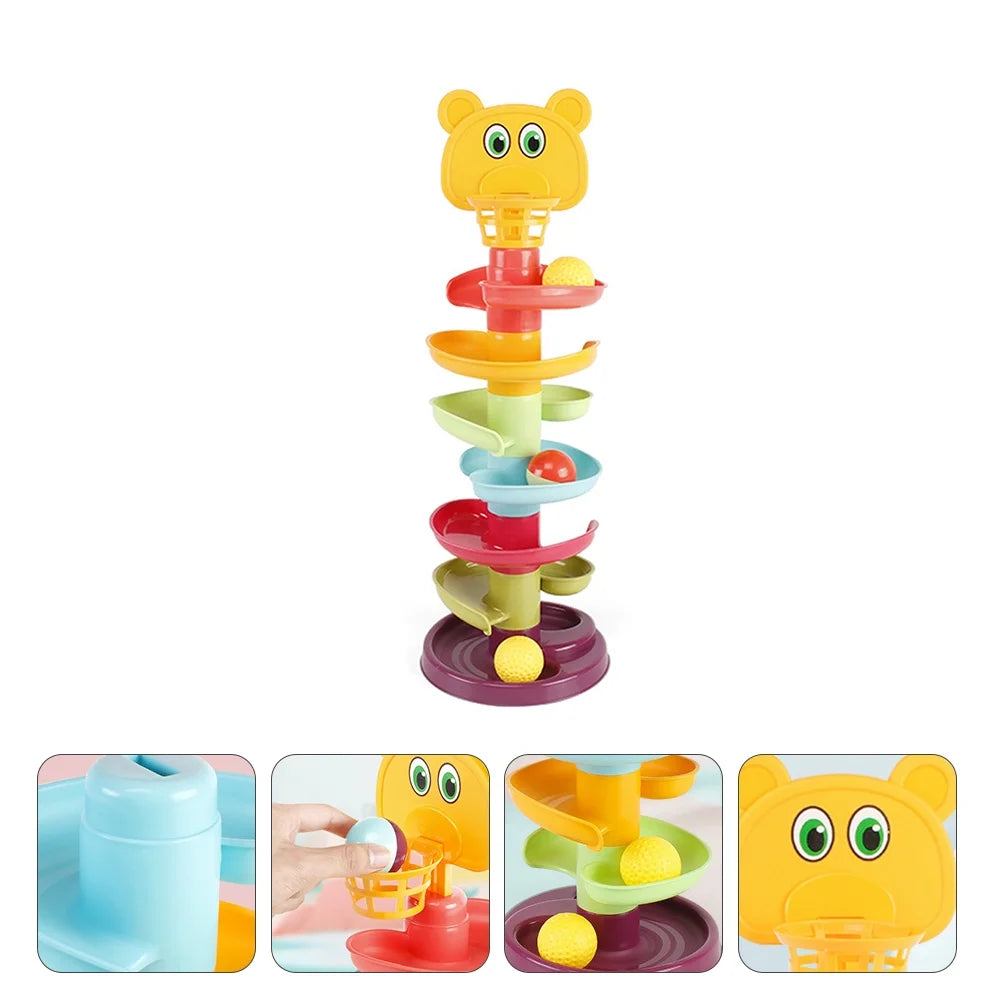 Kid Track Sliding Ball Tower Toy Stacking Toy with 3 Balls Y323