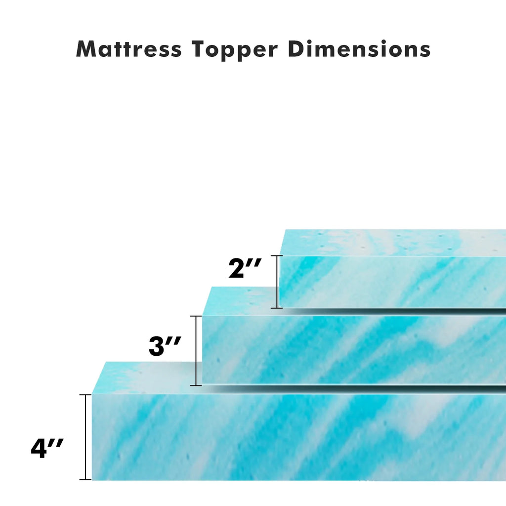 2 Inch Twin Size Cool Gel Memory Foam Mattress Topper K831