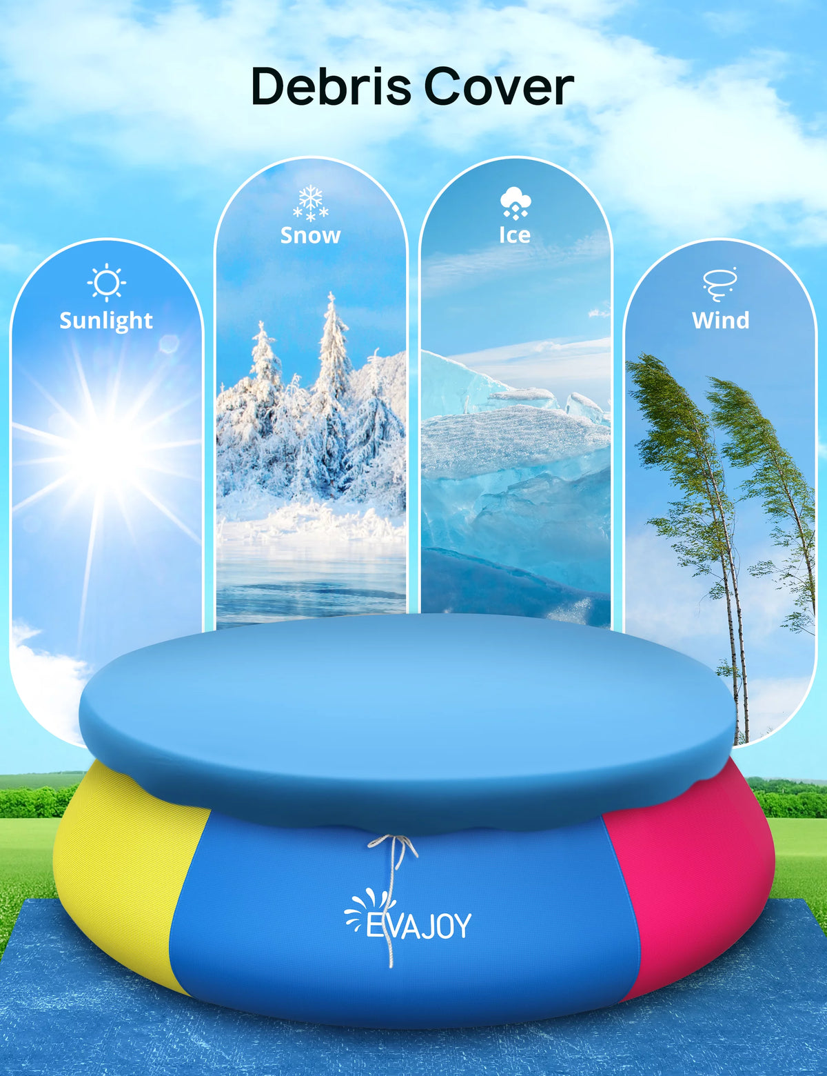 10ft 30in Inflatable Swimming Pool with Pool Cover I22758