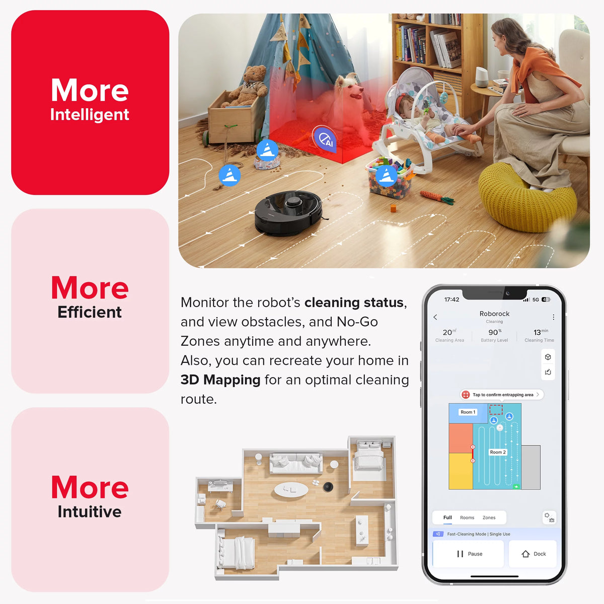 Robot Vacuum and Mop with Self-Emptying Z963