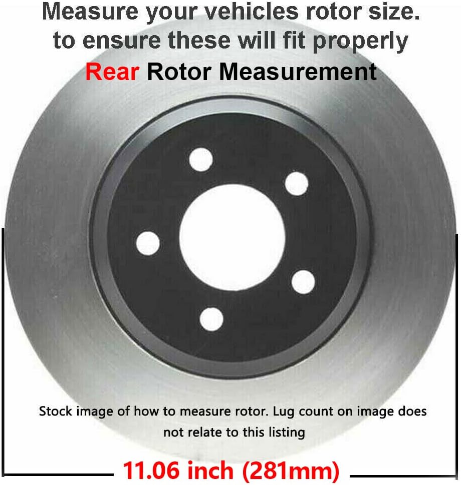 10.83" Front & Rear Drilled Slotted Rotors + Brake Pads 10pc Set I261651