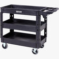 Black 3 Shelf Heavy Duty Utility Cart with Swivel Wheels O189