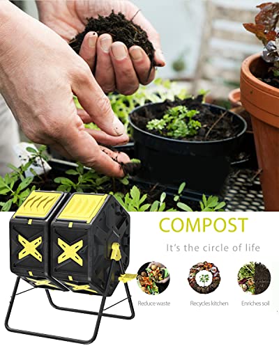 18.5 Gal BPA Free Single Rotating Chamber Compost Bin P32554