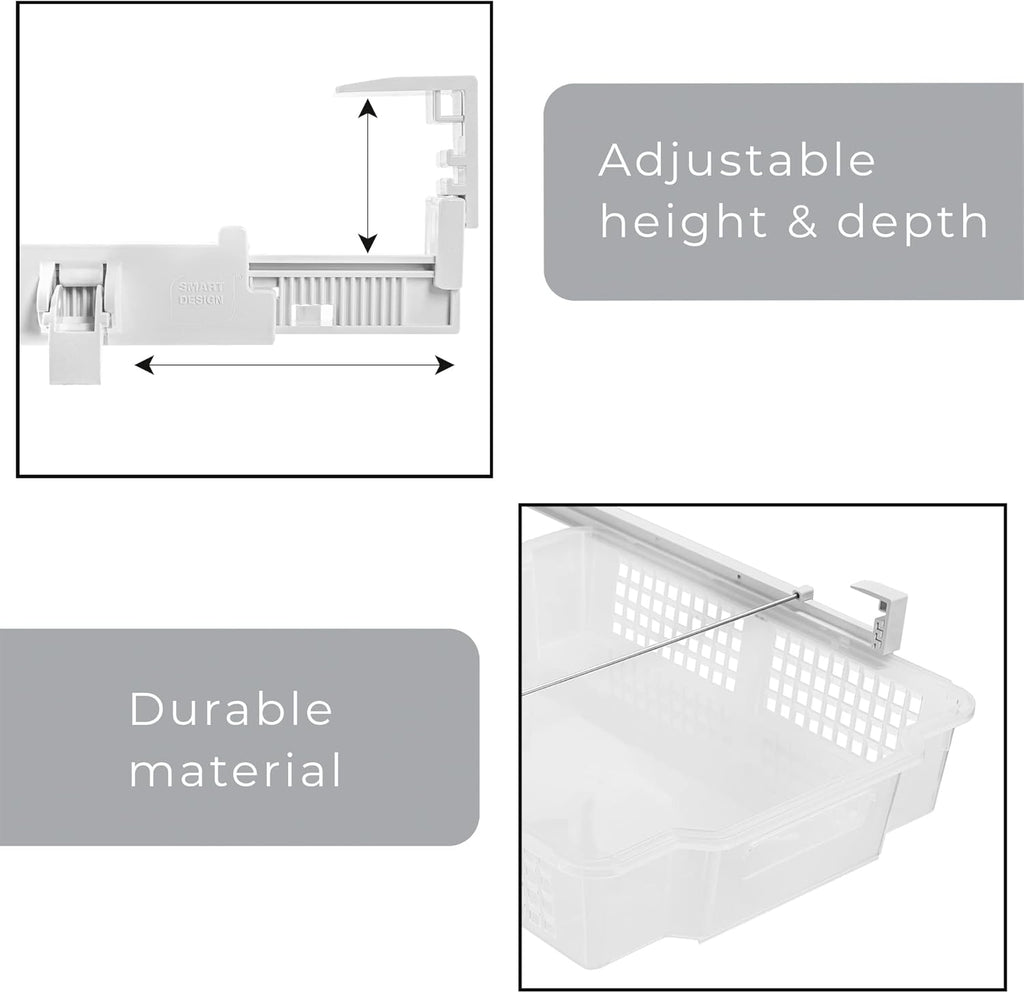 Clear Pack of 2 Adjustable Refrigerator Drawer Set V45108
