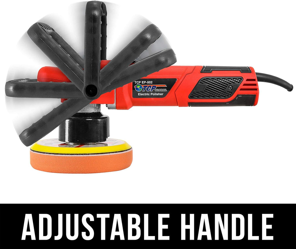 Variable Speed Random Orbit Dual-Action Polisher with 6 Pad Buffing and Polishing Kit X81325