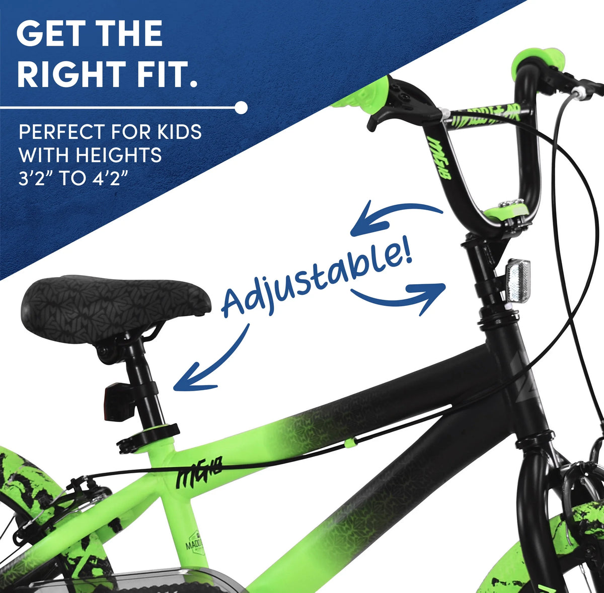 18" Black and Green BMX Bike B711
