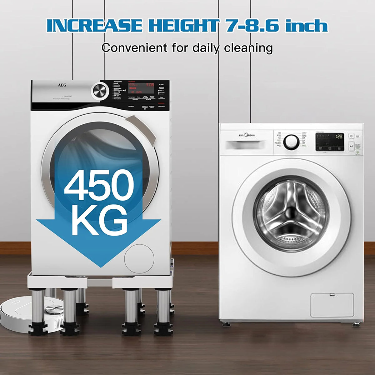 Silver Mini Fridge Stand for Washer D19041
