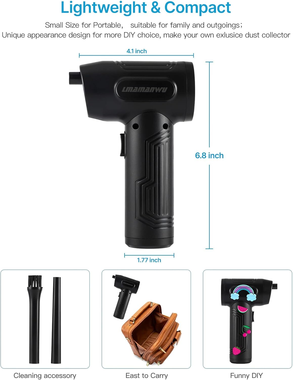 Cordless Air Duster Portable Air Blower 50000 RPM Rechargeable E82236