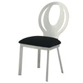 Silver Metal Dining Chair Set of 2 Z694