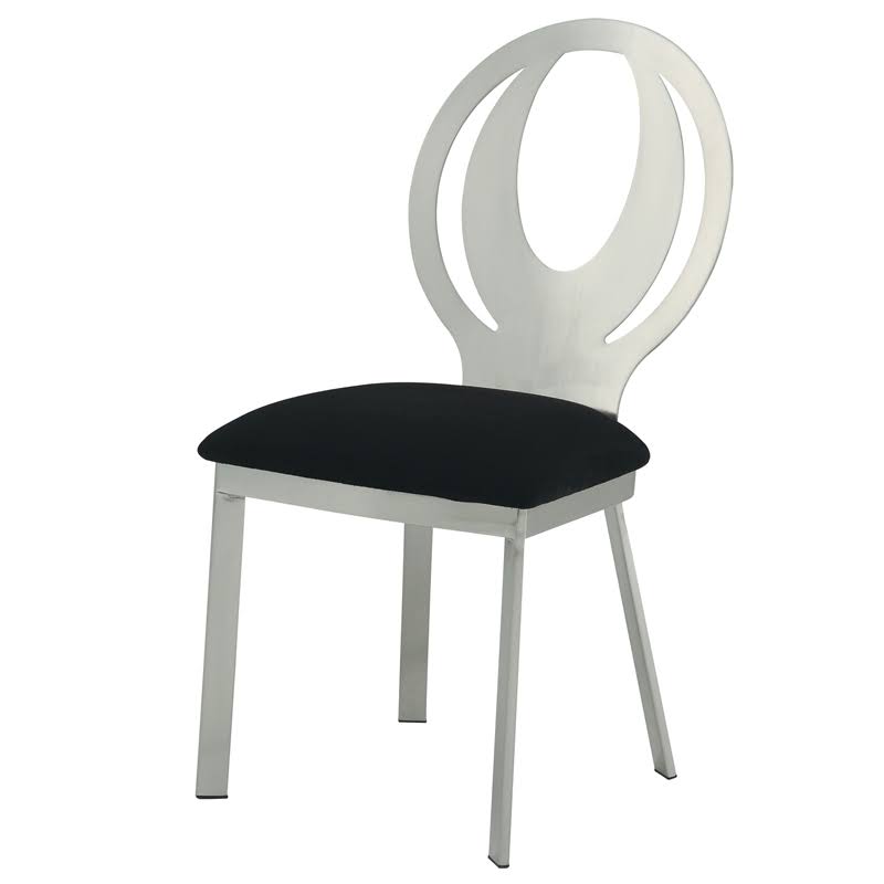 Silver Metal Dining Chair Set of 2 Z694