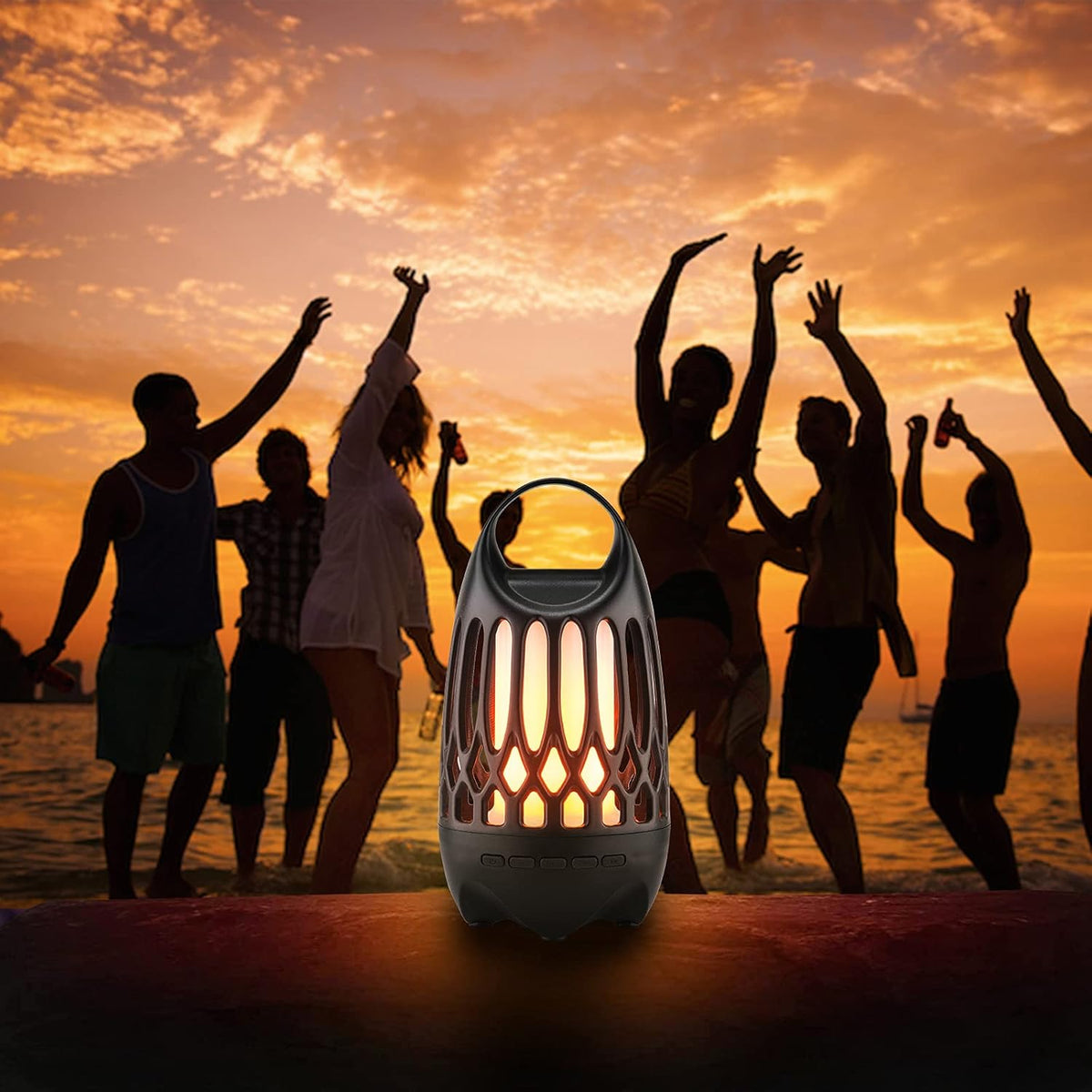 Portable Bluetooth LED Flame Speaker with Pole H913