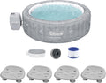 Gray Inflatable Round Hot Tub with Cover & 4 Non-Slip Pool Spa Seat X587